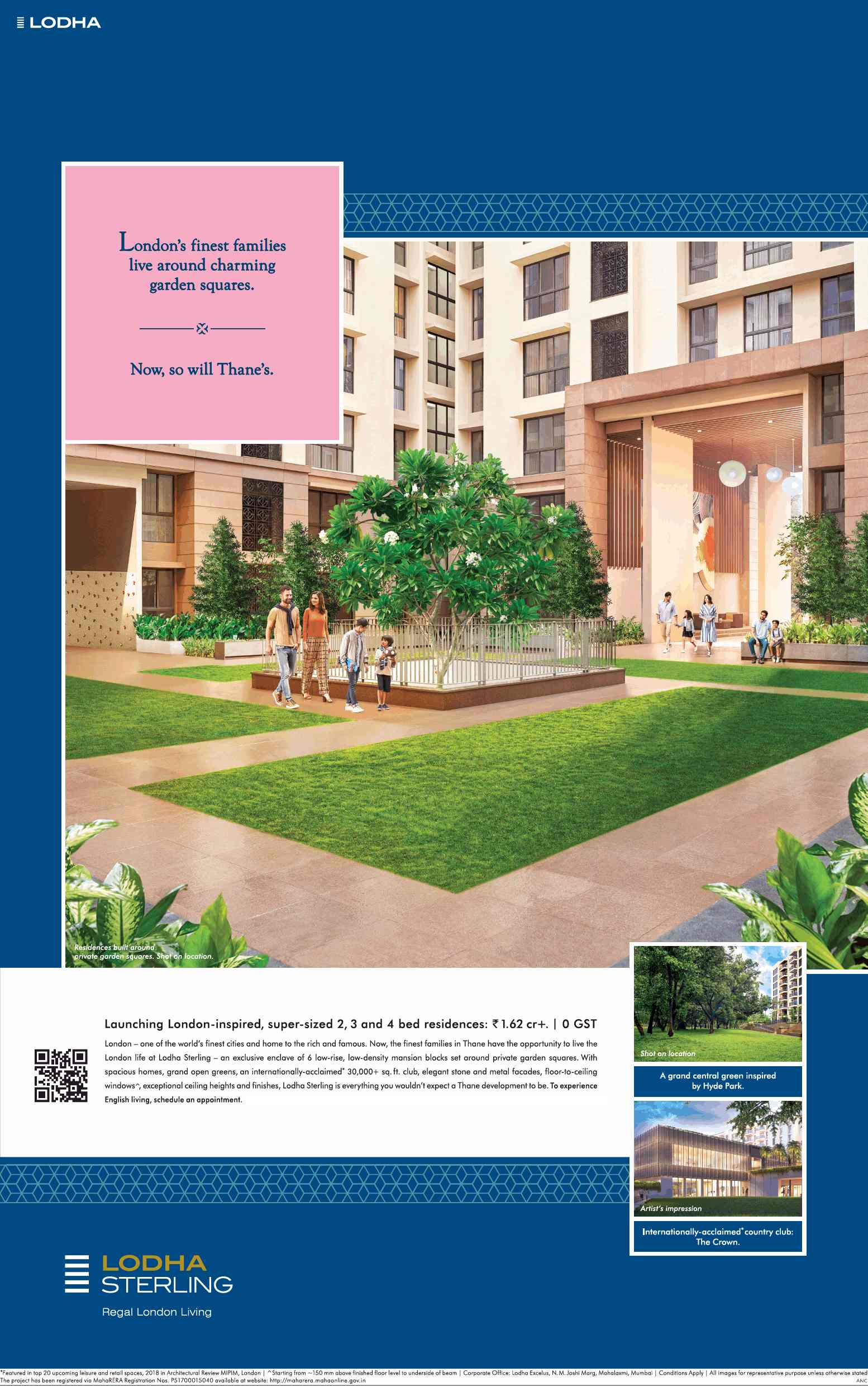 Reside in London inspired homes with private garden squares at Lodha Sterling in Mumbai Update